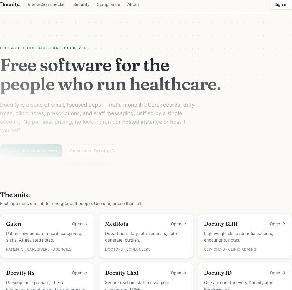 A single sign-in key opening several clinic doors at once