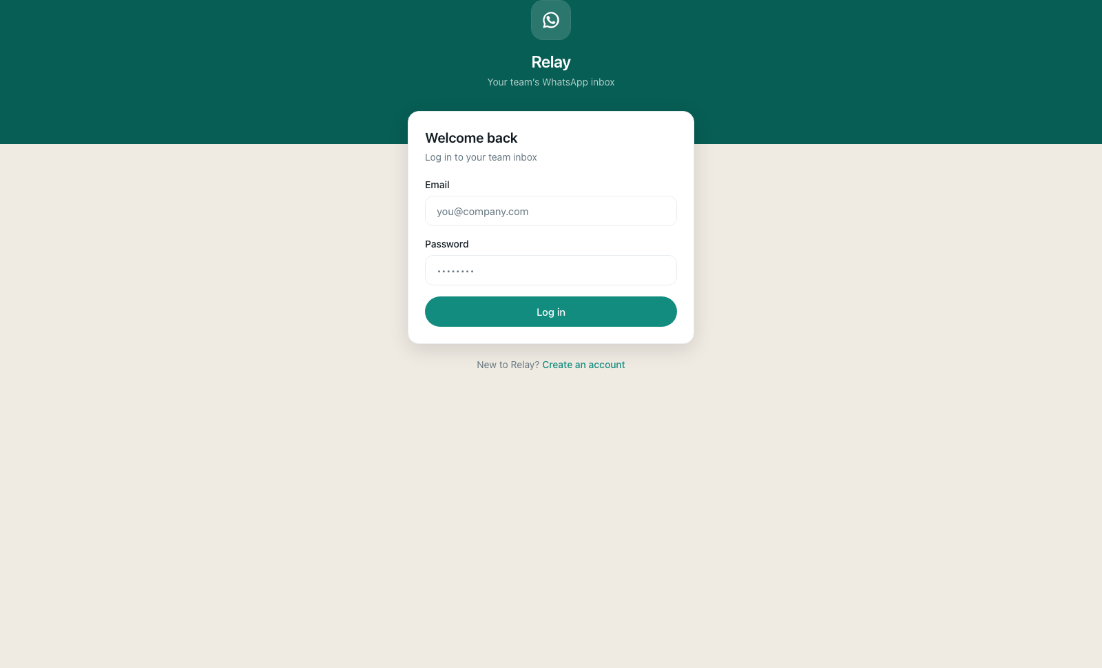 A switchboard-style inbox routing one WhatsApp number to several people